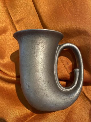 Vintage Wilton Armetale Rwp Matte Pewter French Horn Beer Stein Mug Made In Usa