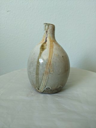 Vintage Handcrafted Studio Art Drip Glaze Pottery Bud Vase Signed By Artist