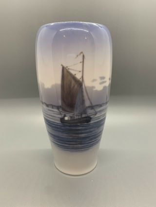 Royal Copenhagen Vase Sail Boat Sailboat Oceanic Decor (approximately 6.  5 " Tall)