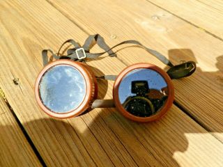 Vtg Usa Marked Welding Goggles Safety Glasses Steampunk Cosplay Sun - Old Plastic