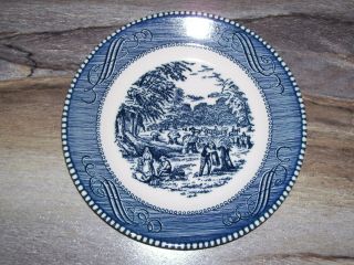 Set of 4 Vintage Royal China Currier and Ives 6.  5 in.  Dessert Plates. 3