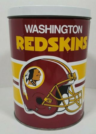Washington Redskins Nfl Vintage 1992 Nflp P&k Products Co Tin Can With Lid