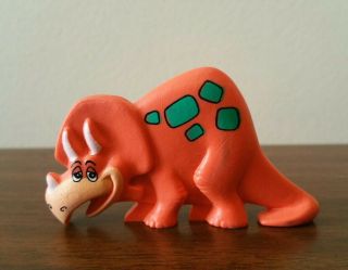 Vintage Flintstones Fruity Pebbles Orange Toy Dinosaur Cereal Prize Toy 1990