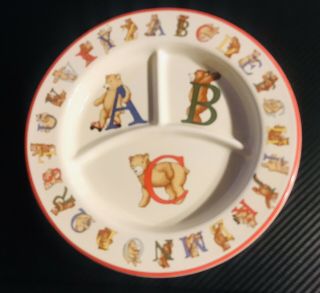 Vintage 1994 Tiffany & Co Alphabet Bears Porcelain Baby Divided Plate - - Vgc