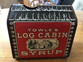 Vintage 1979 Towles Log Cabin Syrup Tin Bank Advertising General Foods