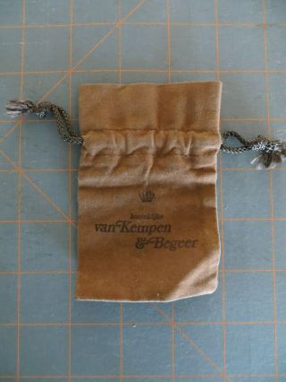 Vintage Leather Jewlery Drawstring Bag - Vankempen & Berger - 2 1/2 X 4 1/2 Inch