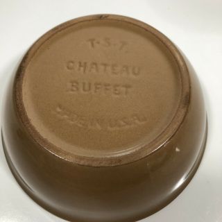 5 Vintage TST Chateau Buffet Terre Blue Brown Custard Cups 6” 3