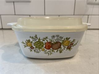 Vintage Corning Ware Spice Of Life P - 43 - B Small Casserole 2 3/4 Cup Lid Discolor
