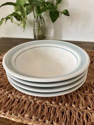 Vintage Stoneware Japan Bowls /light Blue/white Pfaltzgraff / West Elm