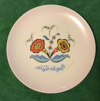 Mid Century Vintage Berggren Porcelain Var Sa God Decorative Salad Plate 7.  5 "