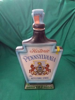 Vintage 1967 Jim Beam Decanter Historic Pennsylvania The Keystone State Empty