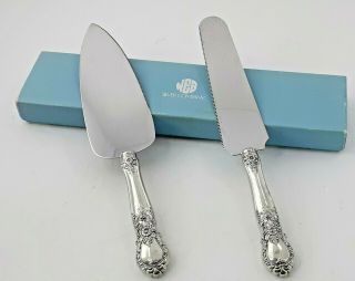 Vintage Web Pewter Cake & Pie Servers Sheffield England Stainless Blade Sterling
