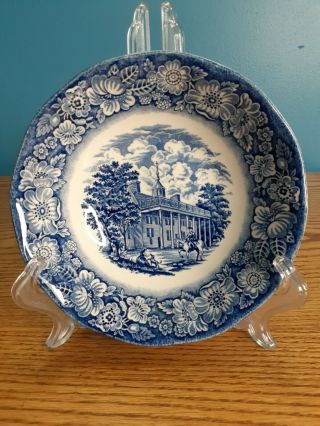 Vintage Staffordshire Liberty Blue Mount Vernon Cereal Bowl Historical