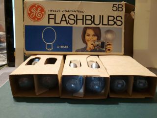 Vintage Ge Flash Bulbs 5b Box Of 11 Camera Flashbulbs General Electric