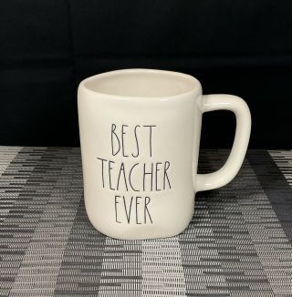 Rae Dunn - Best Teacher Ever White Coffee Tea Mug Cup