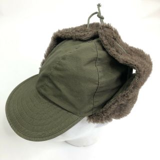Vintage Us Army M - 1951 Pile Cap,  Field,  Size 7 - 1/4 1953 Korean War Era Hat Flaps