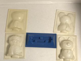 Mouse And Cat Candle Plastic Molds Avalon Industries Vtg Wax Arts & Crafts 1600