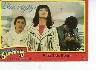 Leueen Willoughby Signed 1980 Topps " Superman Ii " 74 - Ringside Seats