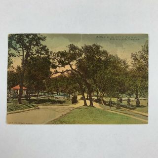 Vintage Postcard Texas Dallas City Park Hand Colored 1914
