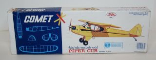Comet Model Kit Piper Cub 3406 Plane Balsa Wood Complete Vintage Great Project