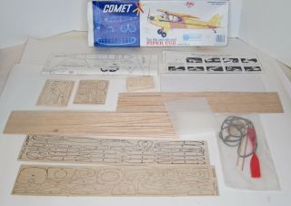 Comet Model Kit Piper Cub 3406 Plane Balsa Wood Complete Vintage Great Project 2