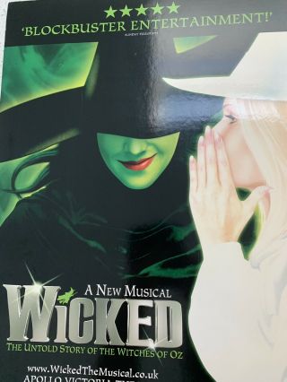 Wicked the Musical LONDON Advertising Promotional Board RARE And.  Listing3 2