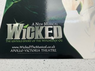 Wicked the Musical LONDON Advertising Promotional Board RARE And.  Listing3 4