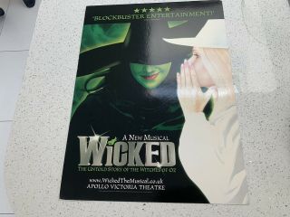 Wicked the Musical LONDON Advertising Promotional Board RARE And.  Listing3 5
