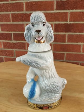 Vintage 1970 Beam Trophy Decanter White Penny Poodle Jim Beam Empty