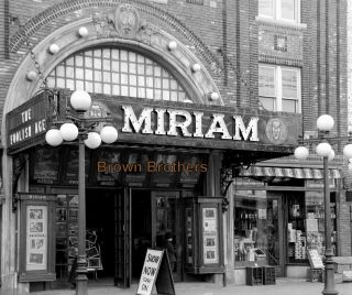 1921 Nyc Miriam Movie Theatre Marquee Lighted Signs 8x10 Glass Camera Negative