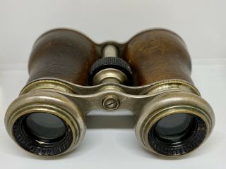 Vintage Leather And Silver Plated Opera Glasses By Oxford & Cambridge Club