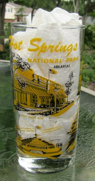 Vintage 5 1/2 " Tall Hot Springs Arkansas National Park Souvenir Drinking Glass