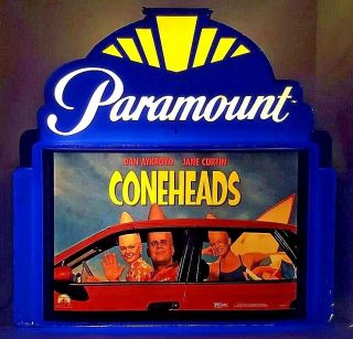 Vtg Paramount Pictures Illuminated Marquee Cone Heads Movie Poster Light Up Sign