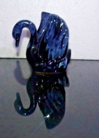 Vintage Signed Anna Van Briggle Art Pottery Blue Swan