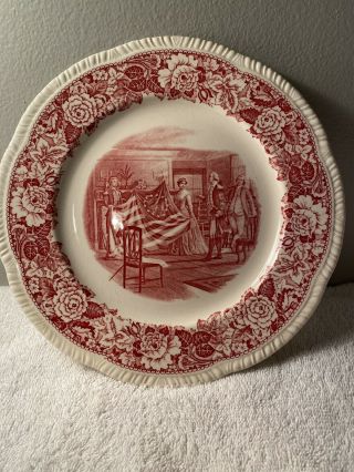 Vintage 9” Decorative Plate.  Historical America Besty Ross