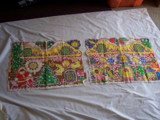 Vintage Gingerbread House Fabric Panel Make Deco Pillow 16 " X 22 "