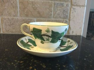 Wedgewood Napoleon Ivy Green Coffee Tea Cup & Saucer Set,  Pear Shaped Ec