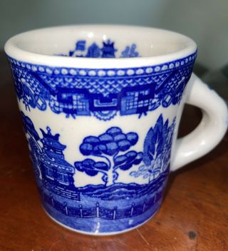 Vintage Japan Blue Willow Heavy Restaurant Ware Coffee Mug