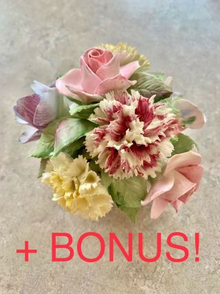 Vintage Royal Adderley Bone China Flowers Signed Made In England With Bonus