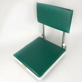 Vintage Kr Industries Green White Folding Stadium Bleacher Padded Seat Chair