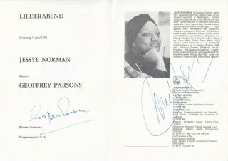 Autographed Opera/recital/concert Programme 1982 Jessye Norman Vienna
