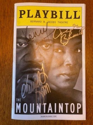 The Mountaintop Signed Opening Night Broadway Playbill; Jackson And Bassett