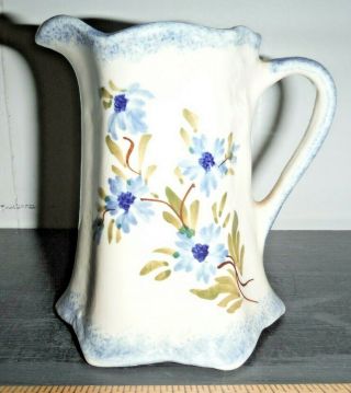 Cash Family Erwin Tennessee Hand Painted 5 " Creamer Pitcher Blue Clinchfield