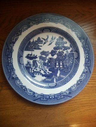 Johnson Bros.  Willow Blue Pagoda Dinner Plates 10 3/4 " England 1883