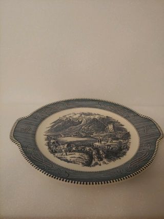 Royal China CURRIER AND IVES Tab Handled Cake Plate 