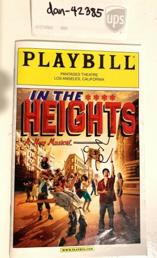 In The Heights Playbill - Signed By Lin Manuel Miranda & La Cast Autograph