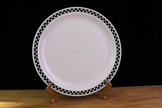 Homer Laughlin Checkers Black Retro Dinner Plate (s) Restaurant Ware 10.  5 " Usa
