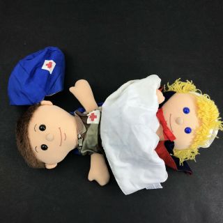 Vtg American Red Cross Topsy Turvy Cloth Doll Arc Nurse Doctor Girl Boy 3 In 1