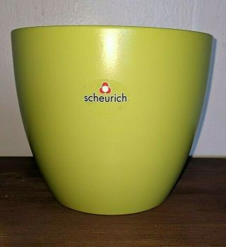 Lime Green West German Ceramic Flower Planter By Scheurich / Vintage 6 1/2 "