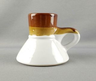 Cream,  Brown & Tan Pottery Stoneware Wide Bottom Non - Slip Coffee Mug / Tea Cup